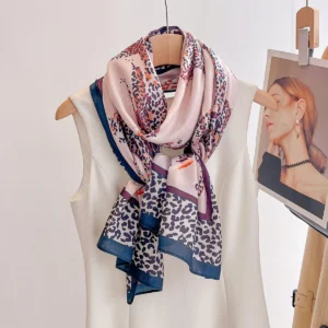 Écharpe de plage bicolore imprimée pour femmes, motif léopard, 60*170CM
