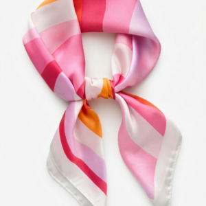foulard rayé corail