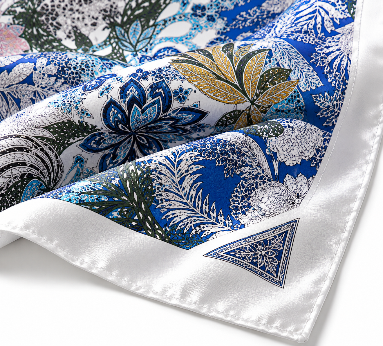 Grand Foulard Fleuri Turquoise – Image 6