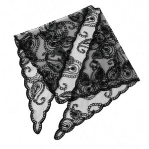 Foulard Brodé Noir