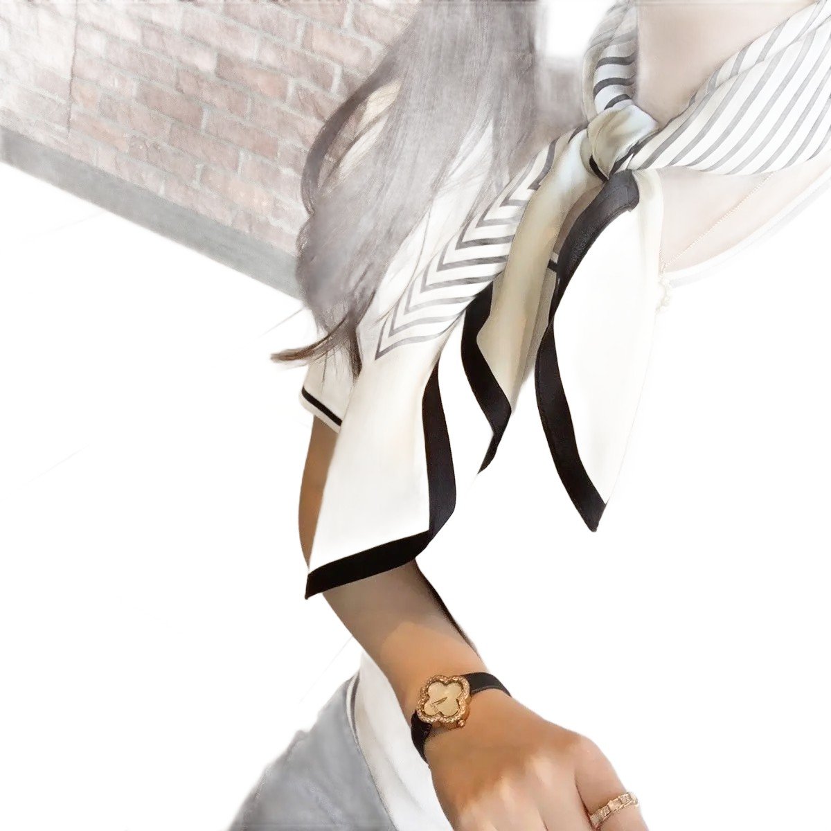 Foulard Rayé Blanc