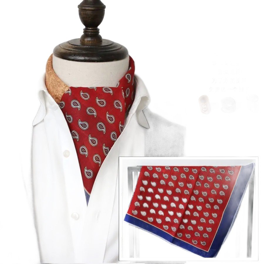 Foulard Homme Paisley Rouge