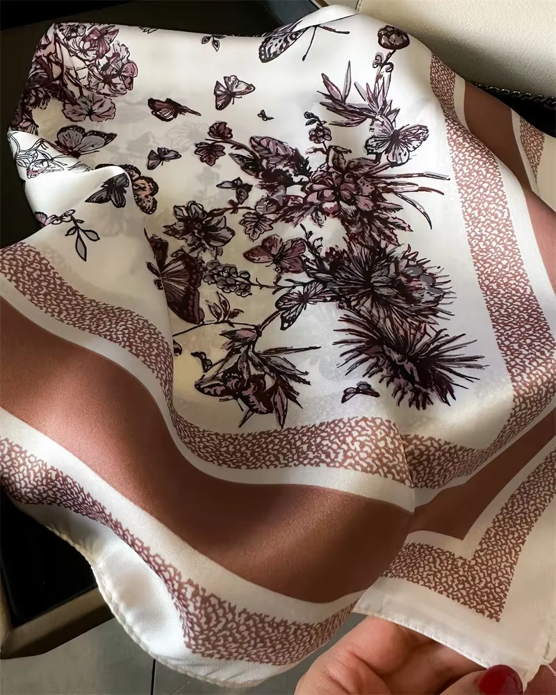 Foulard Fleuri Cacao – Image 3
