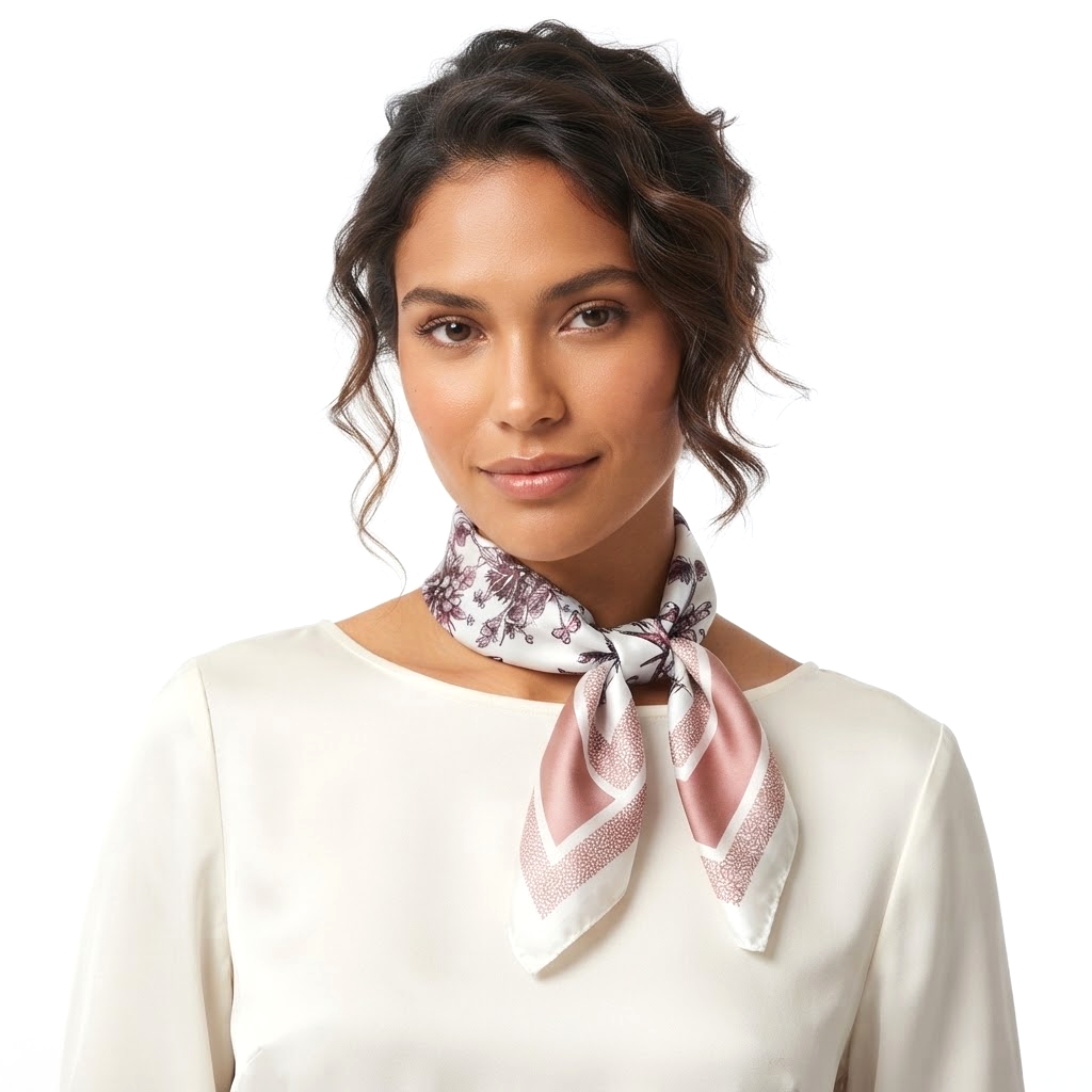 Foulard Fleuri Cacao – Image 2