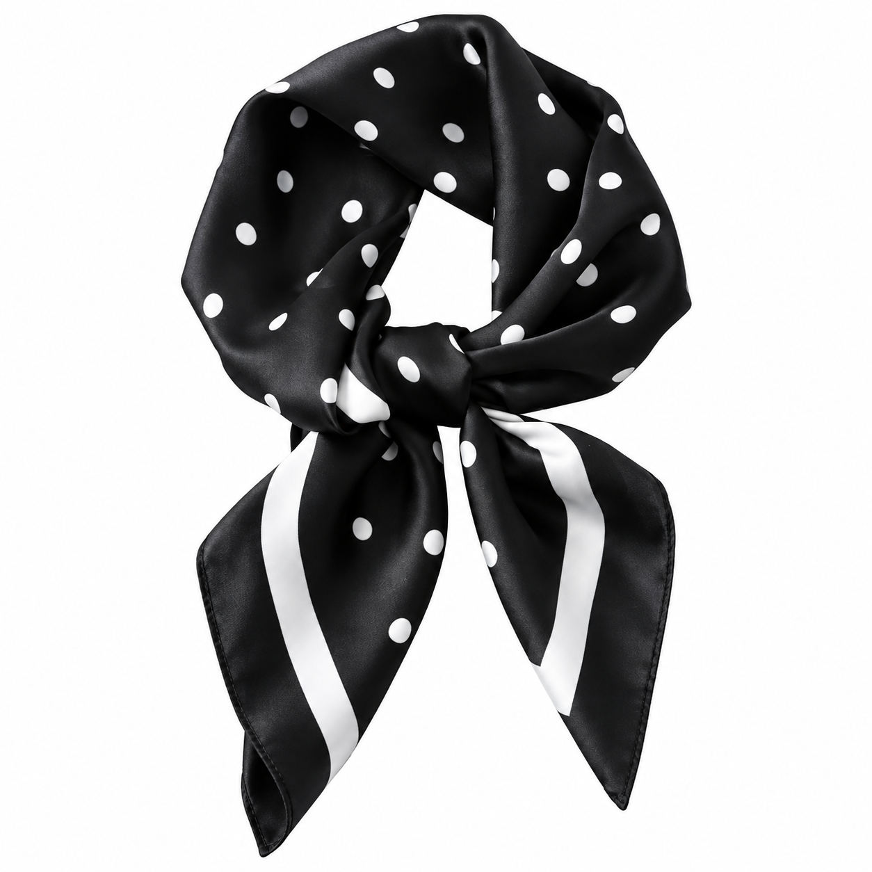 Grand Foulard à Pois Noir