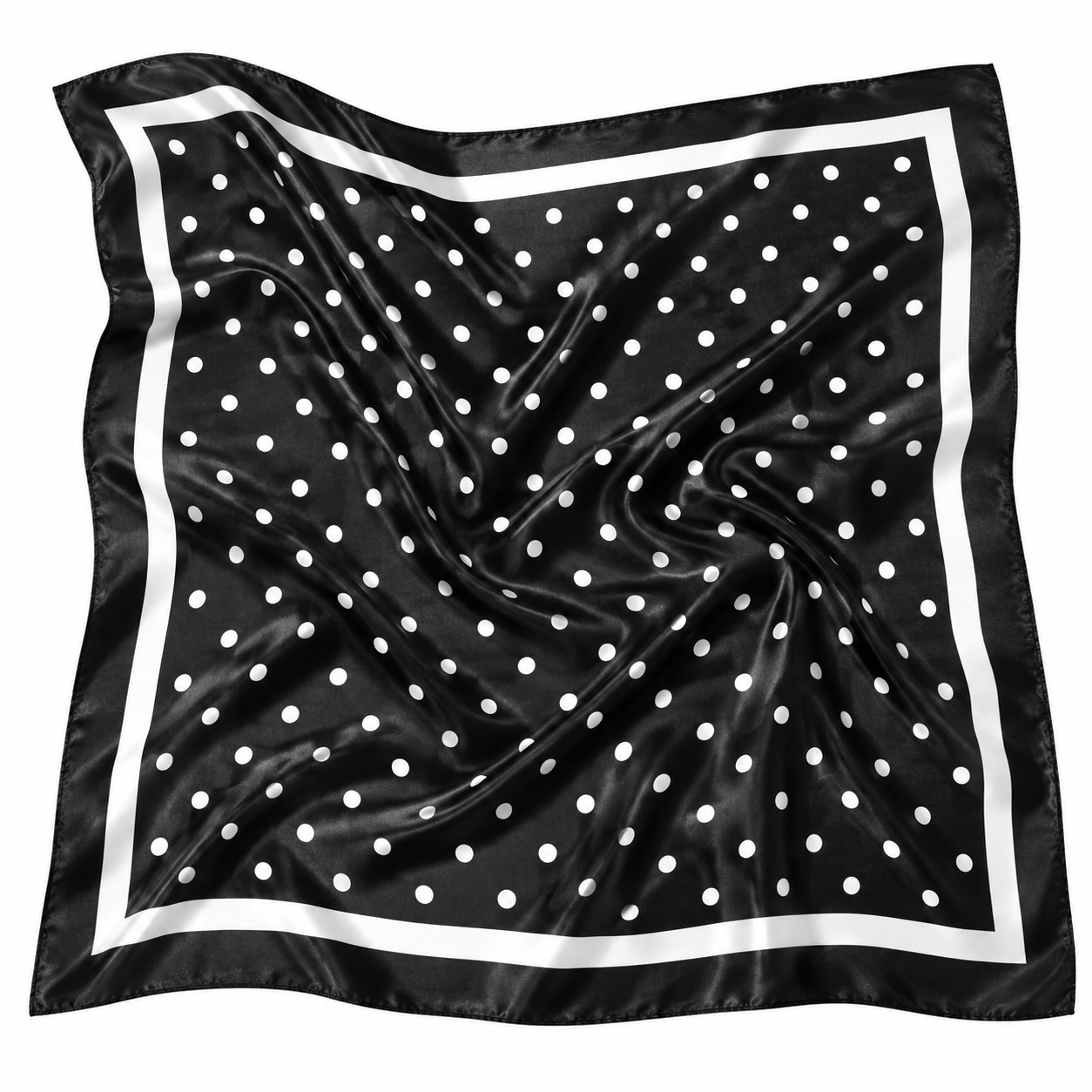 Grand Foulard à Pois Noir – Image 5